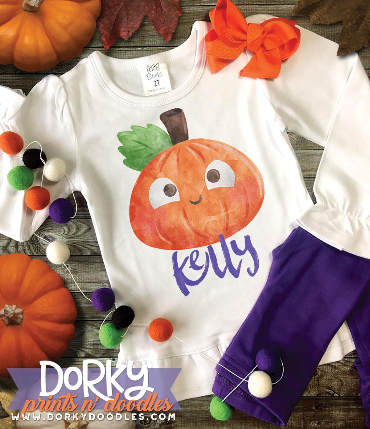 Cute Pumpkin Halloween Watercolor PNG