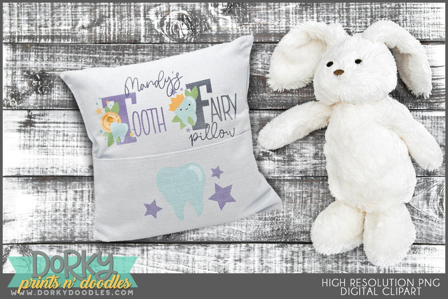 Cute Tooth Fairy Alphabet Clipart - Dorky Doodles