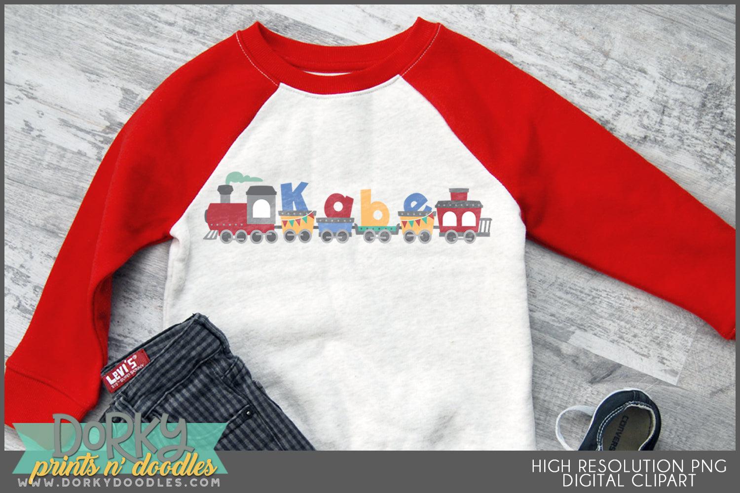 Cute Train Alphabet Clipart - Dorky Doodles