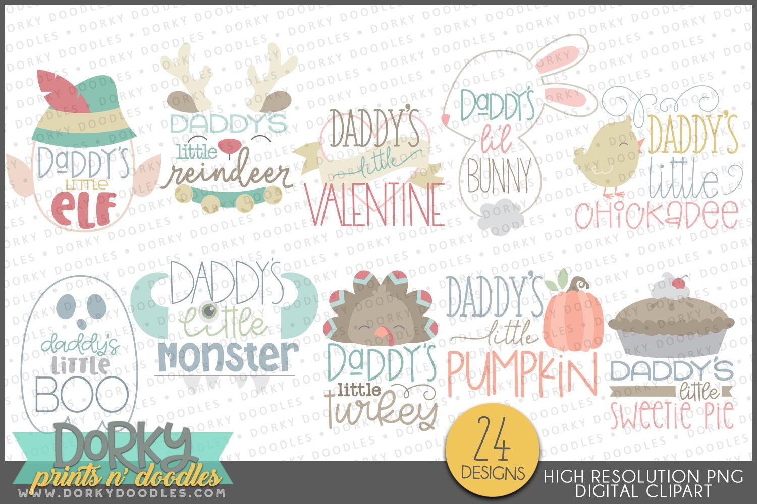Daddy's Little Sayings Babies Clipart - Dorky Doodles