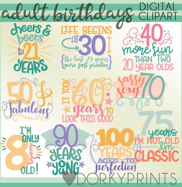 Decades Birthday Clipart