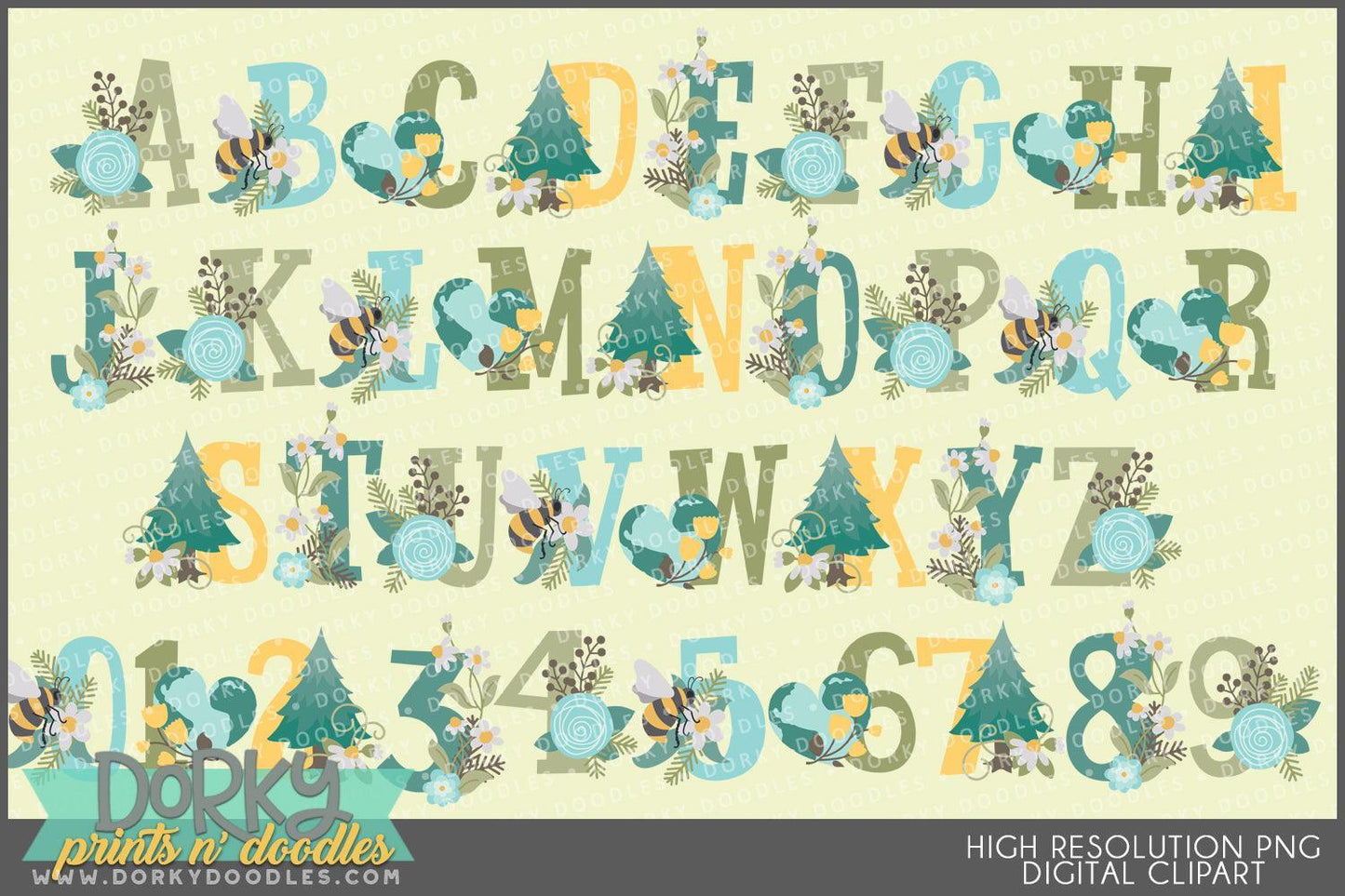 Earth Day Alphabet Clipart