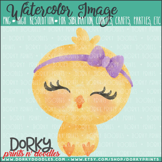 Easter Chick Girl Watercolor PNG