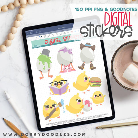 Easter Chicks and Eggs Digital Planner Stickers