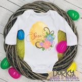 Easter Egg with Flowers Watercolor PNG