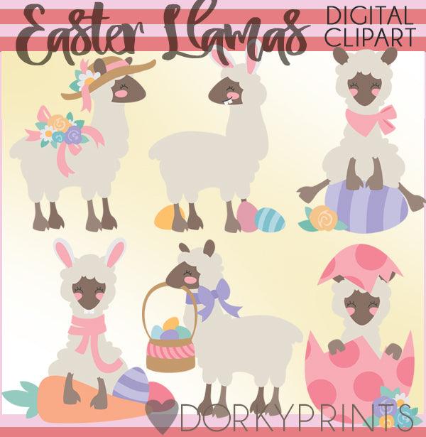Easter Llama Spring Clipart