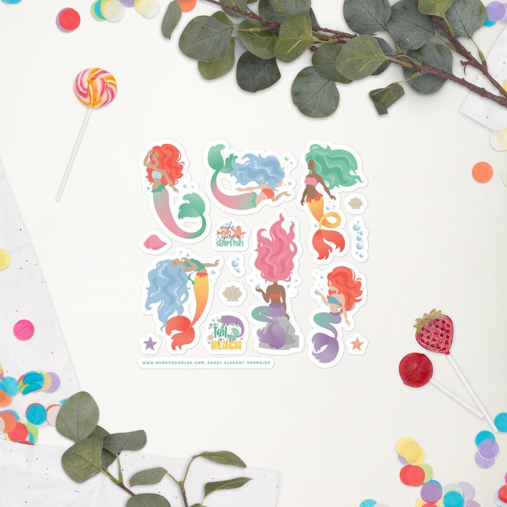 Elegant Mermaids Stickers Sheet