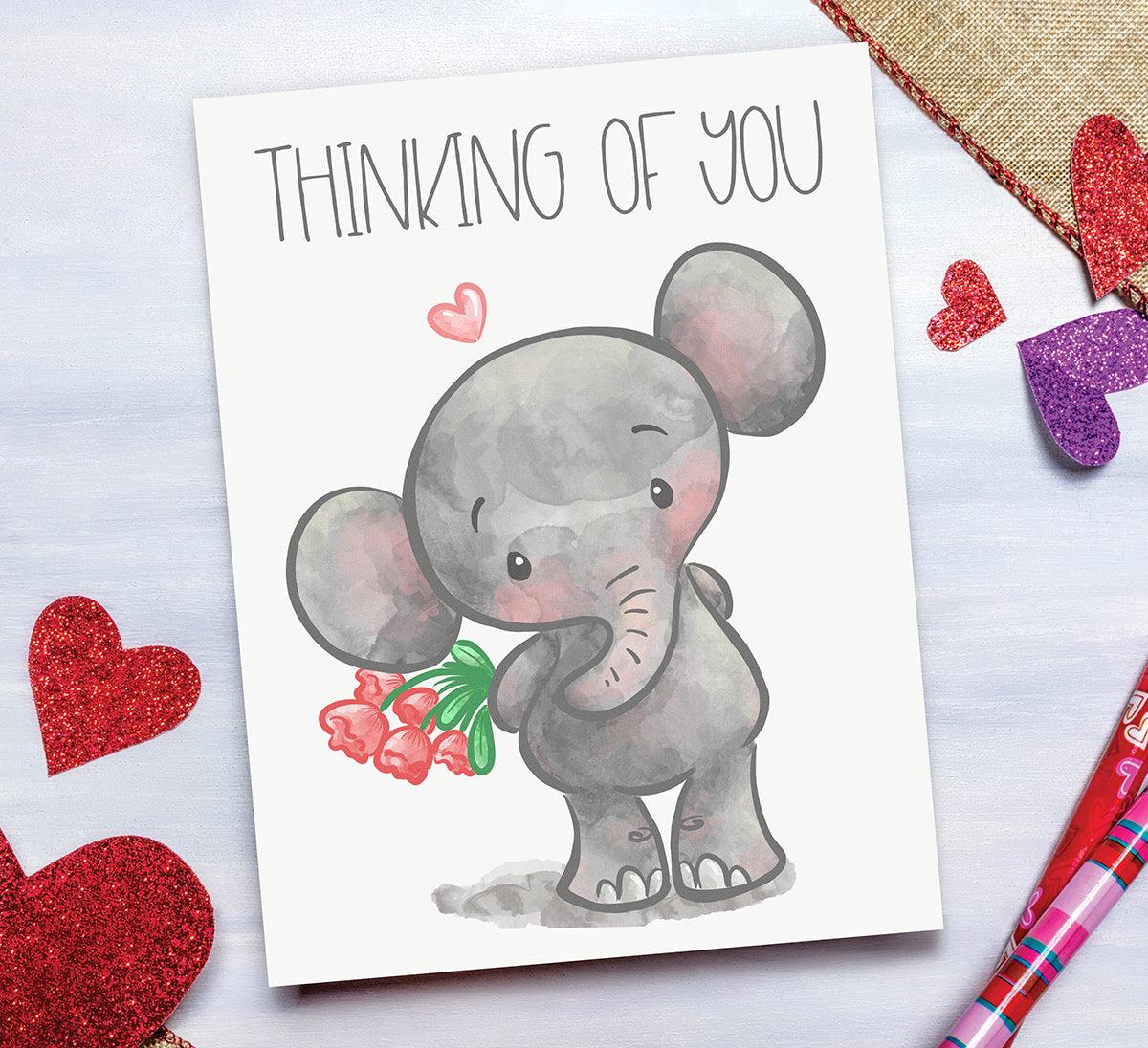 Elephant Love Watercolor PNG