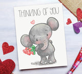 Elephant Love Watercolor PNG