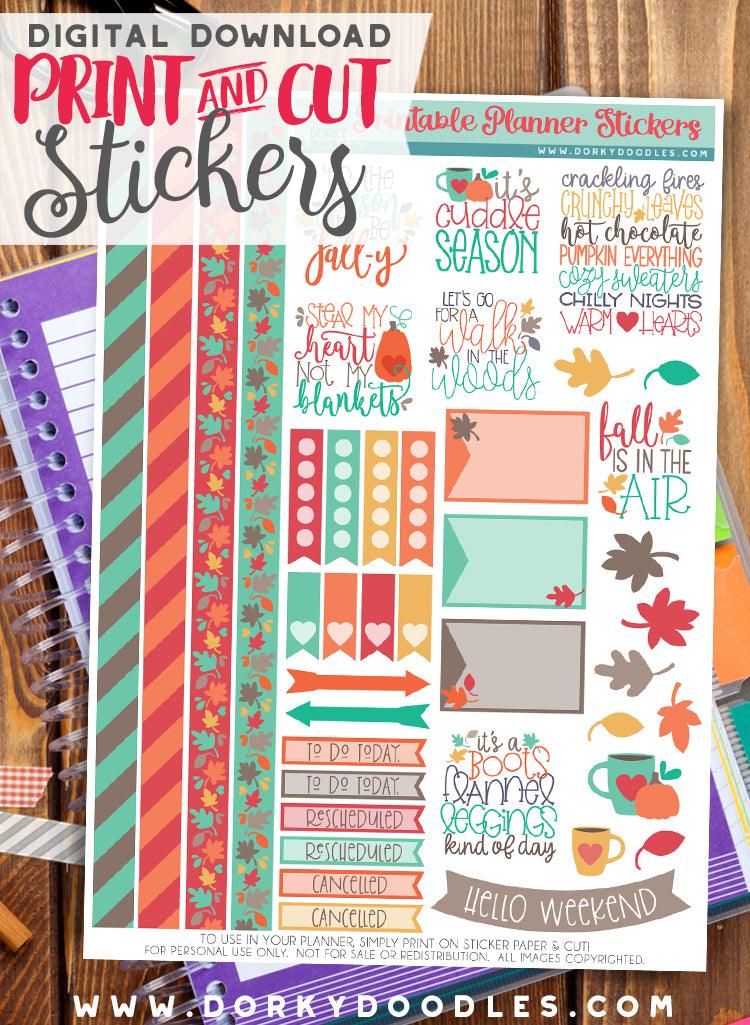 Christian Phrases Print and Cut Planner Stickers – Dorky Doodles