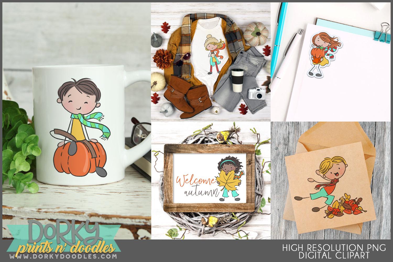 Fall Kids Thanksgiving Clipart