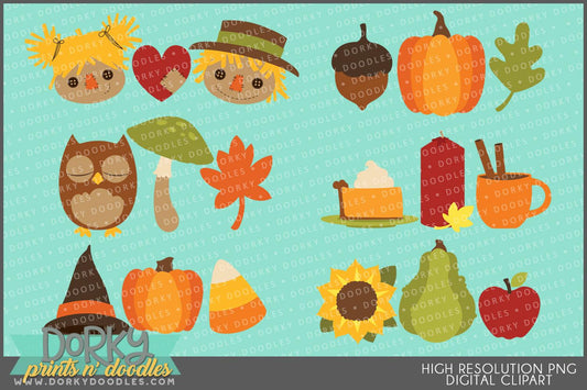 Fall Trios Thanksgiving Clipart