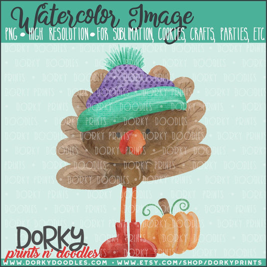 Fall Turkey Watercolor PNG