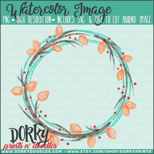Fall Wreath Watercolor PNG