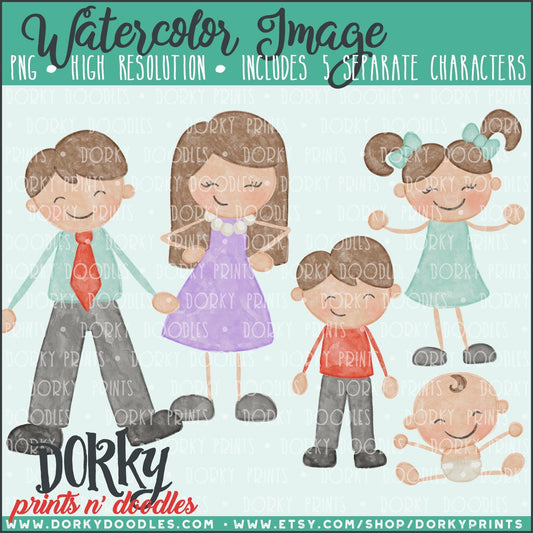 Family Members Watercolor PNG