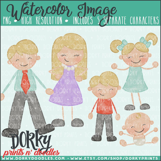 Family Members Watercolor PNG