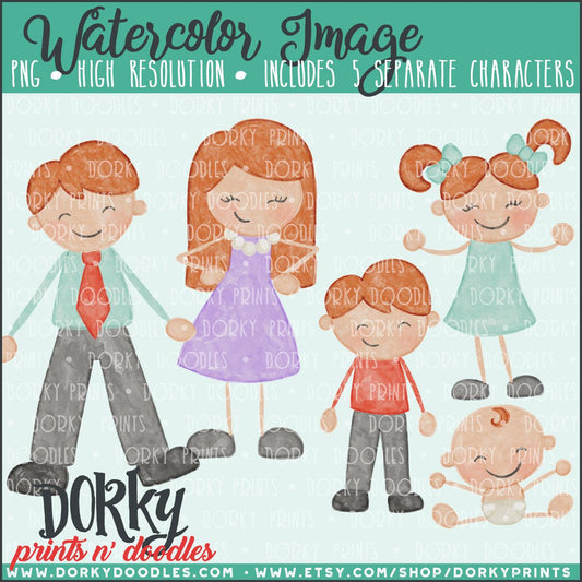 Family Members Watercolor PNG
