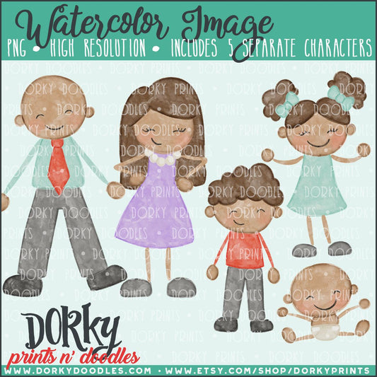 Family Members Watercolor PNG