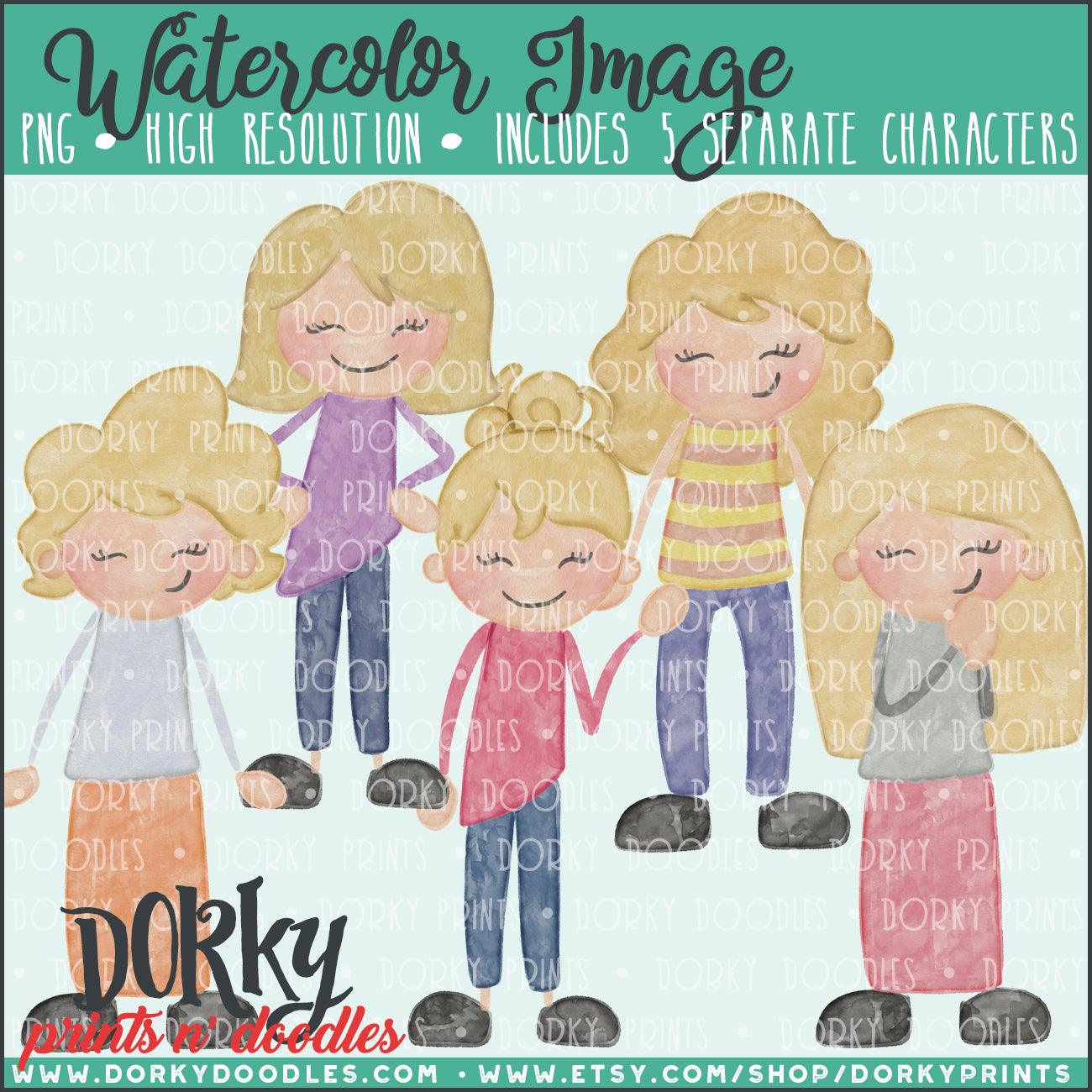 Family Watercolor PNG Alternate Women