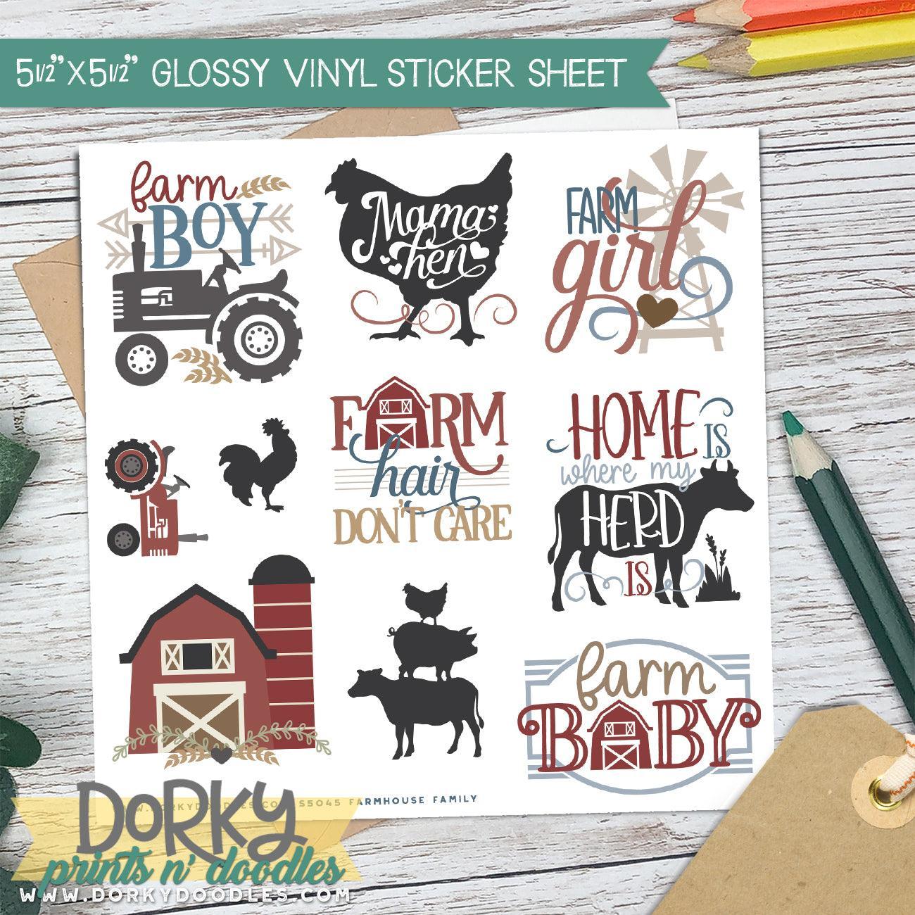 Farmhouse Family Stickers Sheet