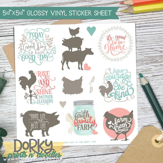 Farmhouse Life Stickers Sheet