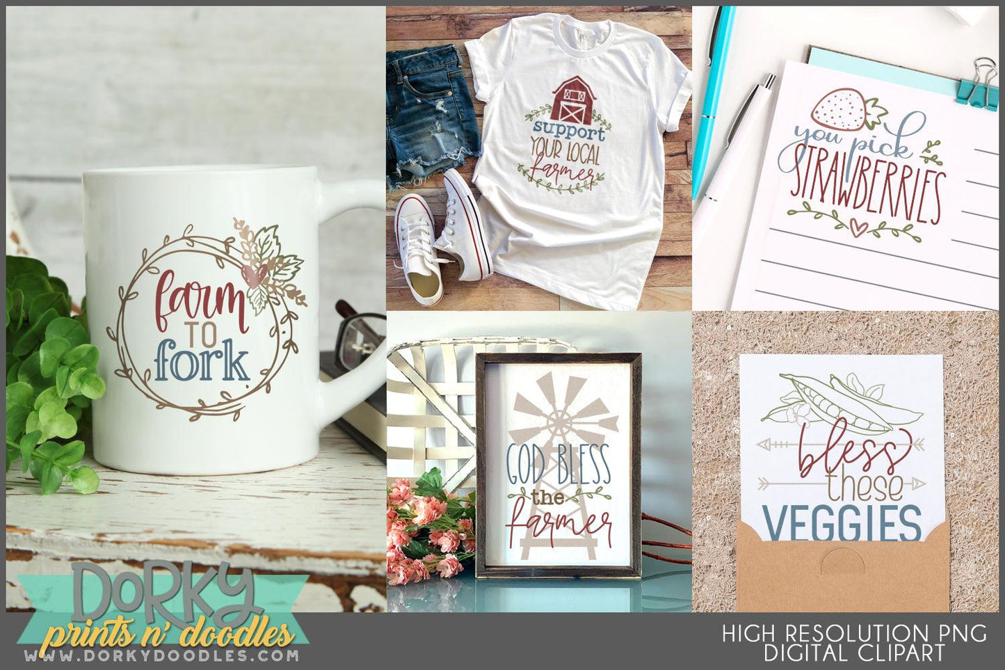 Farmhouse Wordart Clipart