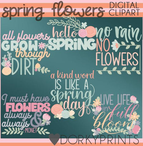 Flower Titles Spring Clipart