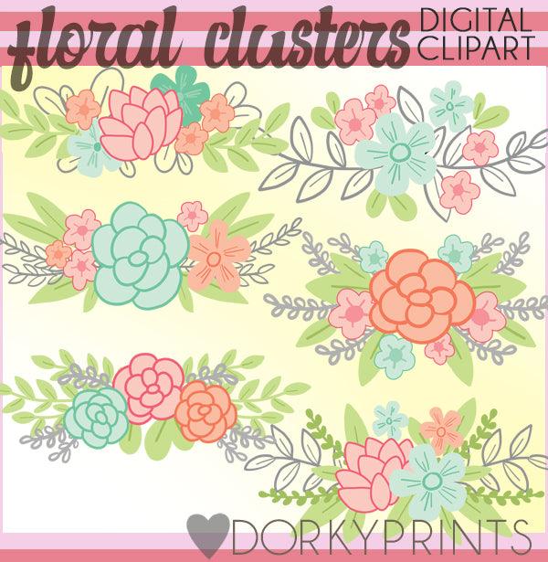Flowers and Laurels Spring Clipart