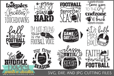 Football Season DXF and SVG Cuttable Files - Dorky Doodles