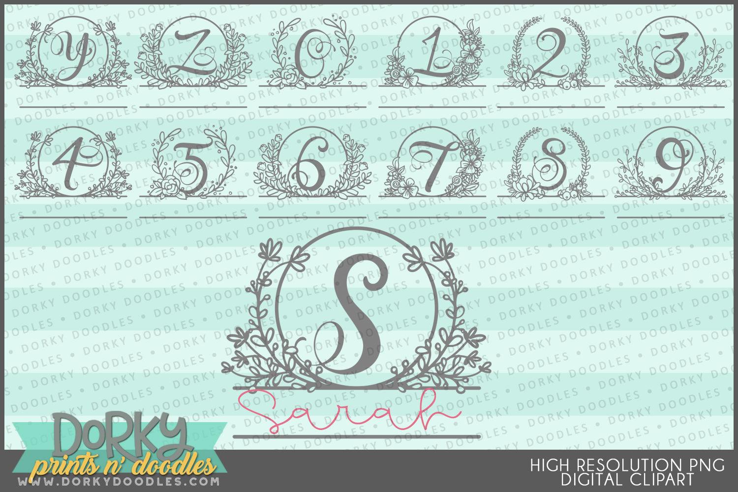 Framed Monogram Alphabet Clipart - Dorky Doodles