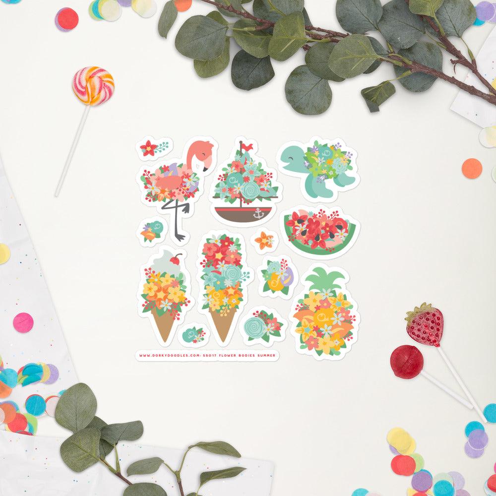 Fun Floral Summer Sticker Sheet