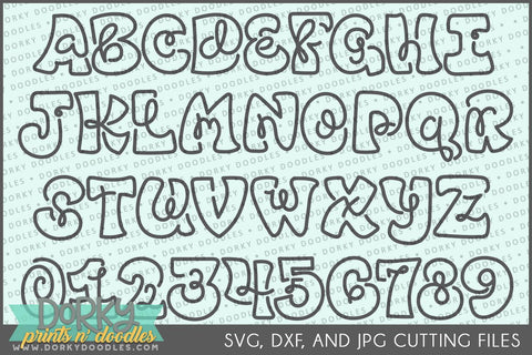 Fun Font DXF and SVG Cuttable Files - Dorky Doodles