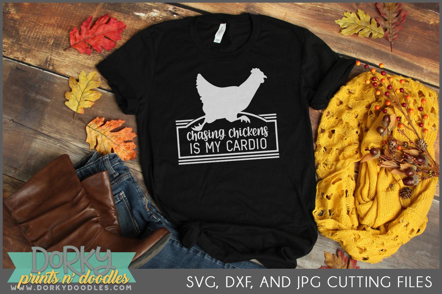 Funny Farmhouse Chicken DXF and SVG Cuttable Files - Dorky Doodles