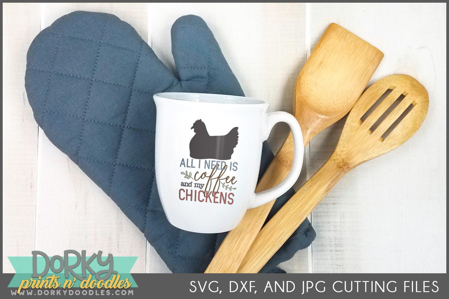 Funny Farmhouse Chicken DXF and SVG Cuttable Files - Dorky Doodles