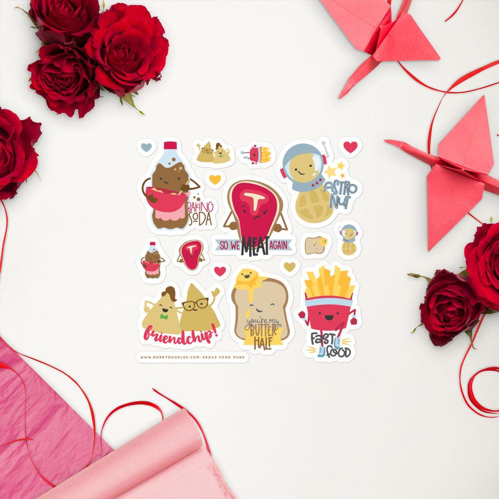 Funny Food Stickers Sheet
