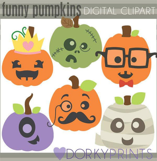 Funny Pumpkins Halloween Clipart
