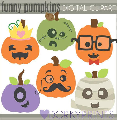 Funny Pumpkins Halloween Clipart