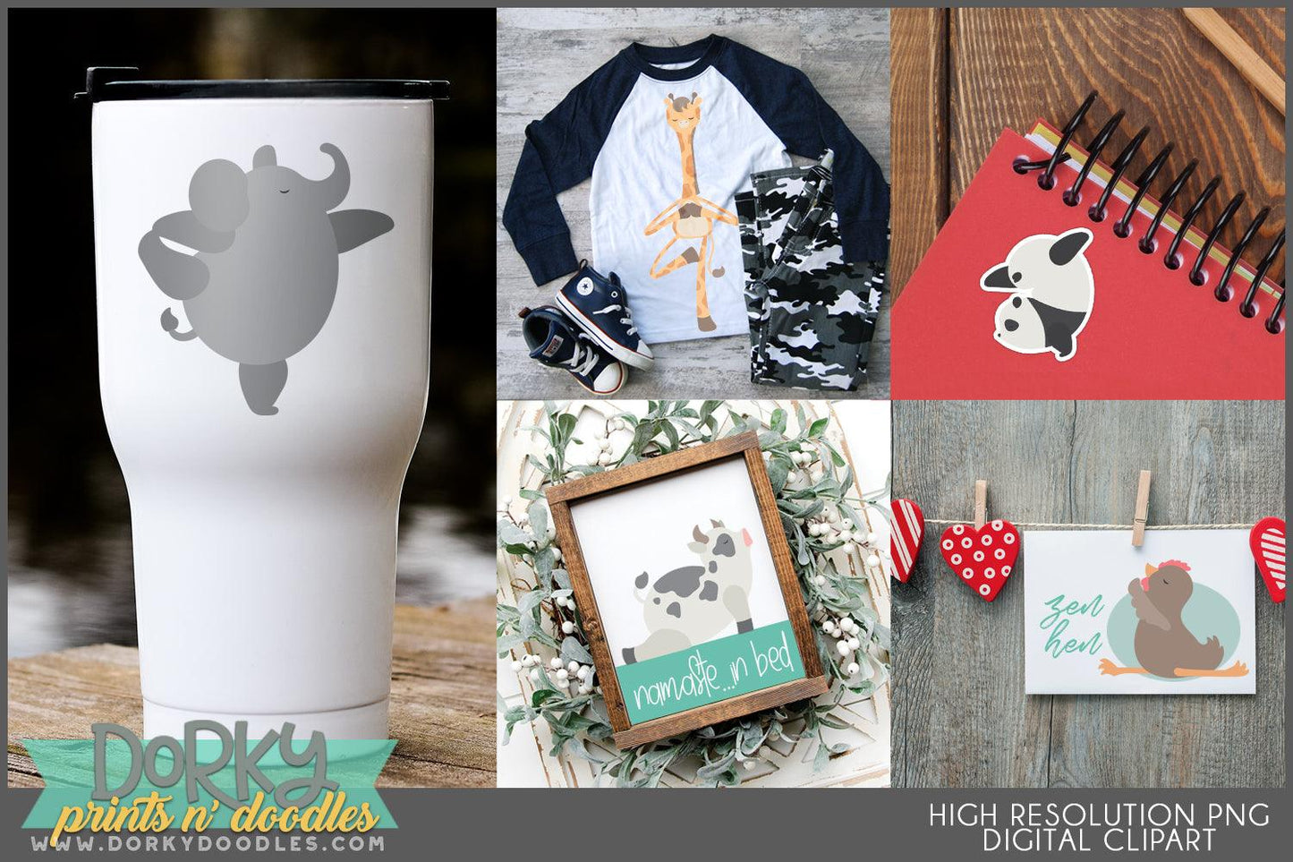 Funny Yoga Animals Clipart