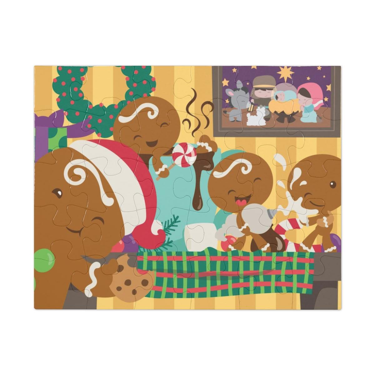 Gingerbread Christmas Puzzle in Tin (30, 110, 252, 500,1000-Piece) - Dorky Doodles