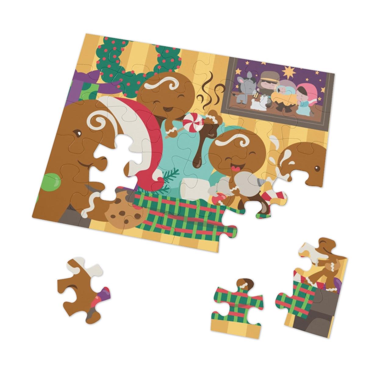 Gingerbread Christmas Puzzle in Tin (30, 110, 252, 500,1000-Piece) - Dorky Doodles