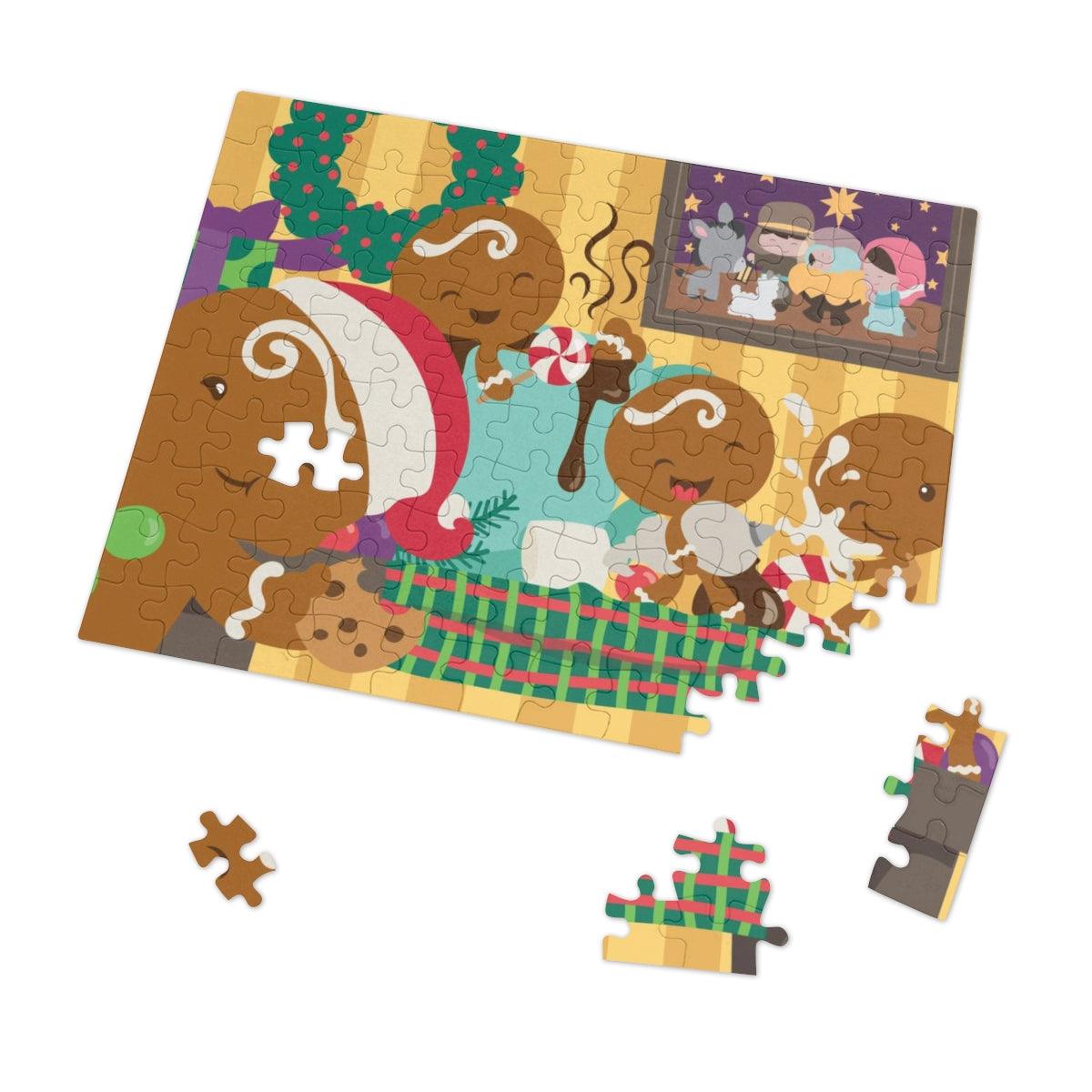 Gingerbread Christmas Puzzle in Tin (30, 110, 252, 500,1000-Piece) - Dorky Doodles