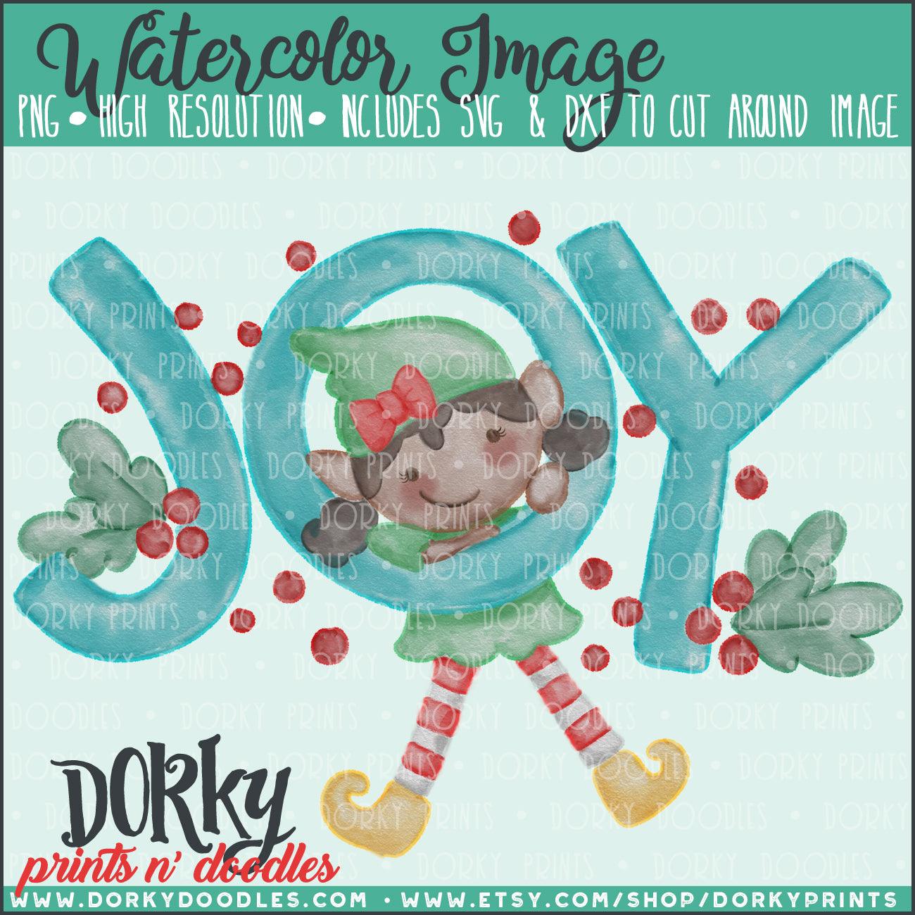Girl Christmas Joy Watercolor PNG