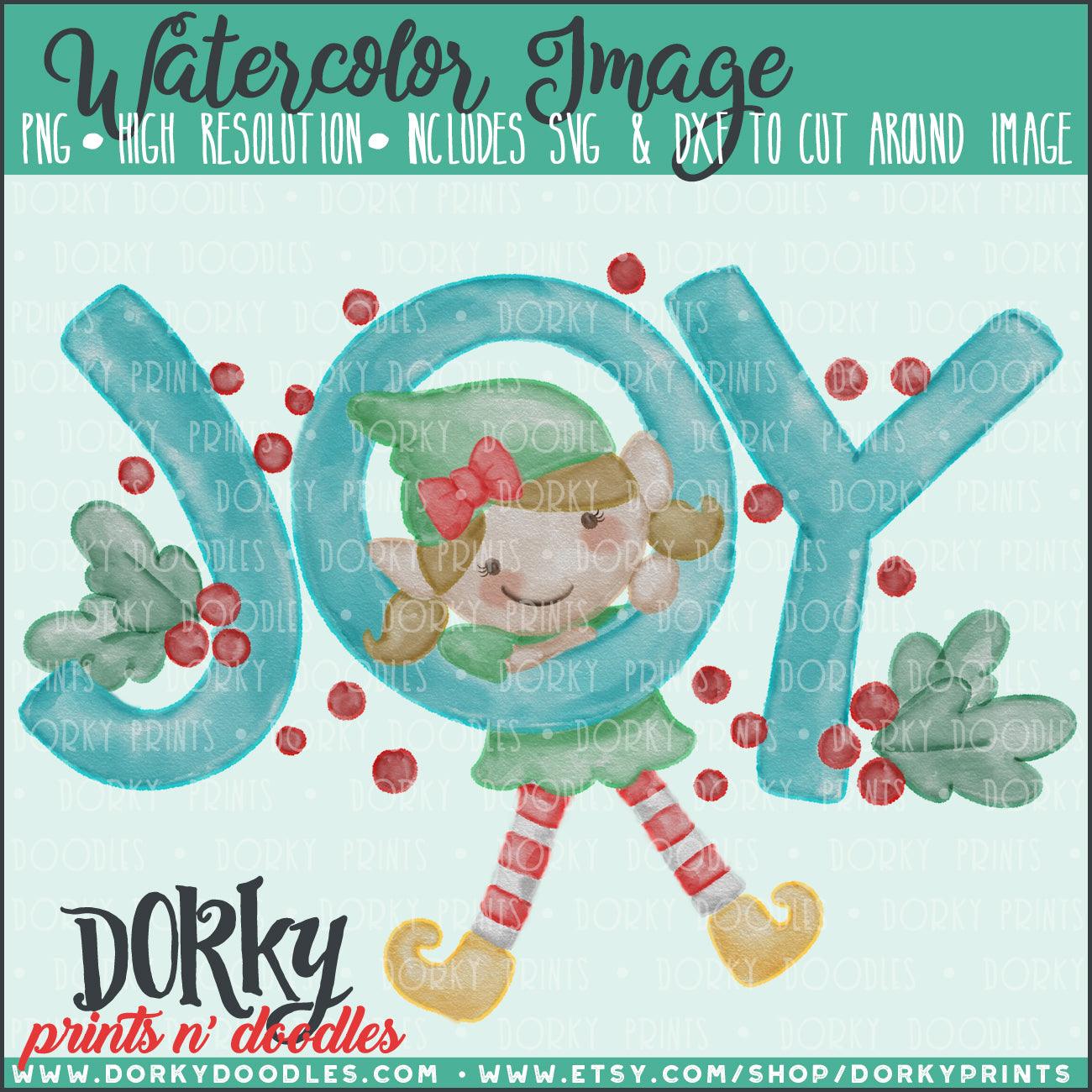 Girl Christmas Joy Watercolor PNG