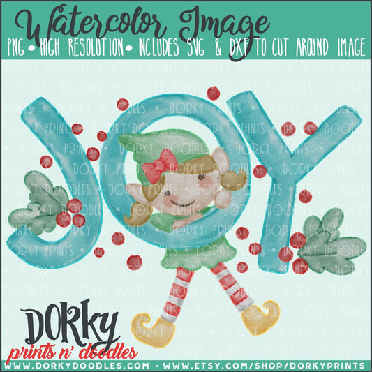 Girl Christmas Joy Watercolor PNG