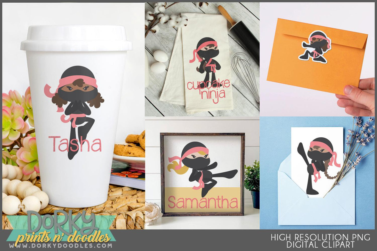Girl Ninjas Hero Clipart