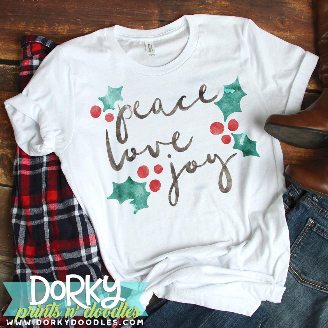 GIVING TUESDAY: Peace Love Joy Watercolor PNG