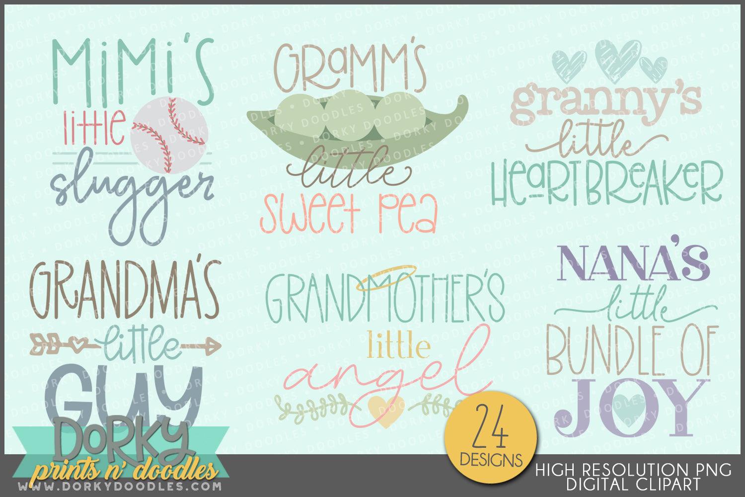 Grandma and Grandpa's Little Sayings Babies Clipart - Dorky Doodles