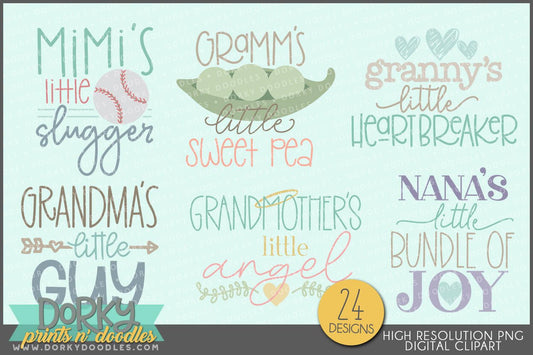 Grandma and Grandpa's Little Sayings Babies Clipart - Dorky Doodles