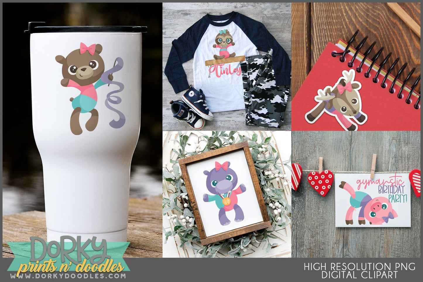 Gymnastic Animals Clipart