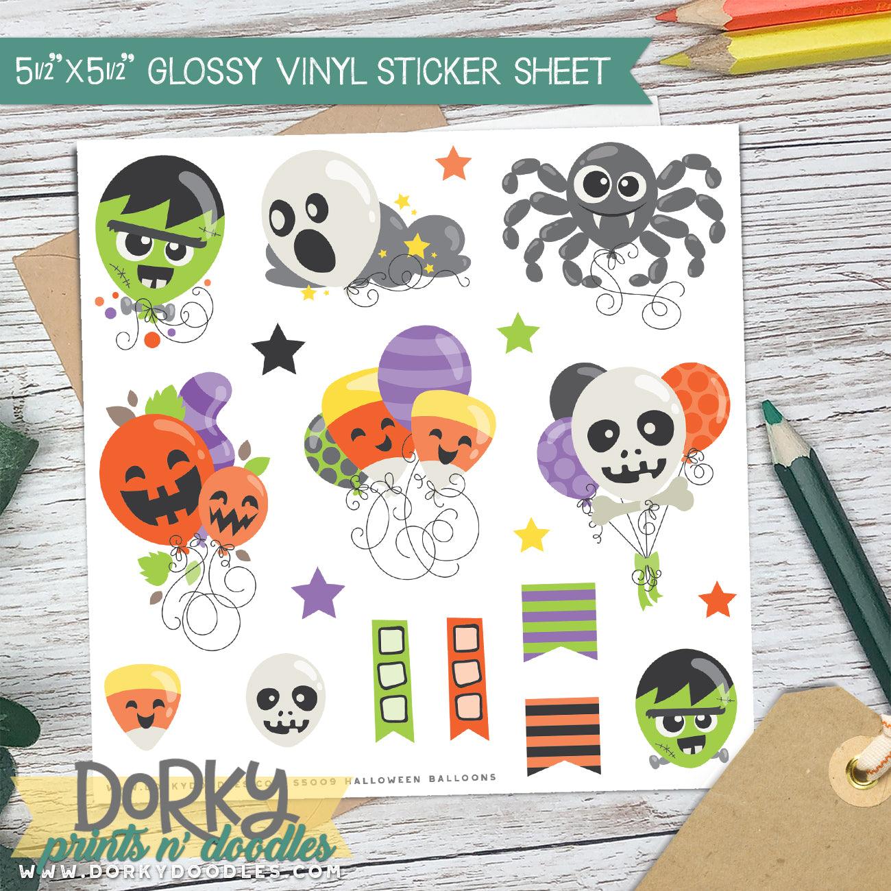 Halloween Balloons Sticker Sheet